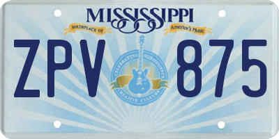 MS license plate ZPV875