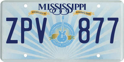 MS license plate ZPV877