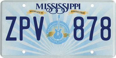 MS license plate ZPV878