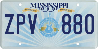 MS license plate ZPV880