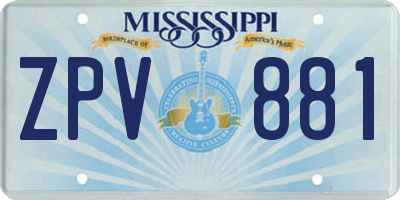 MS license plate ZPV881