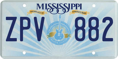 MS license plate ZPV882