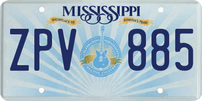 MS license plate ZPV885
