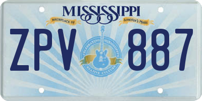 MS license plate ZPV887
