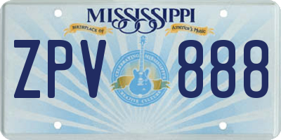 MS license plate ZPV888