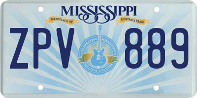 MS license plate ZPV889
