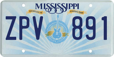 MS license plate ZPV891