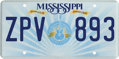 MS license plate ZPV893