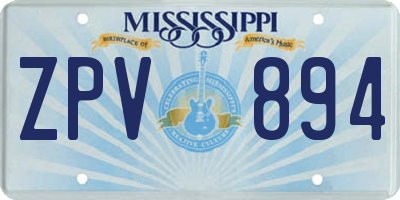 MS license plate ZPV894