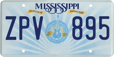 MS license plate ZPV895