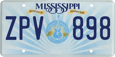 MS license plate ZPV898