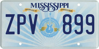 MS license plate ZPV899