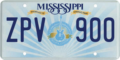 MS license plate ZPV900