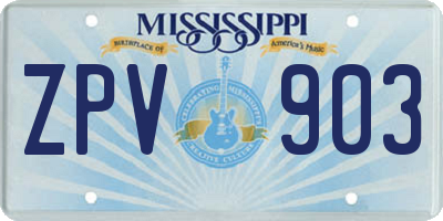MS license plate ZPV903