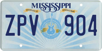 MS license plate ZPV904