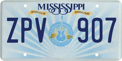 MS license plate ZPV907