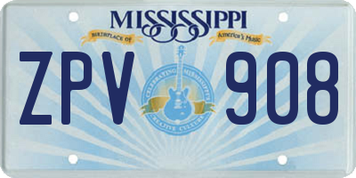 MS license plate ZPV908