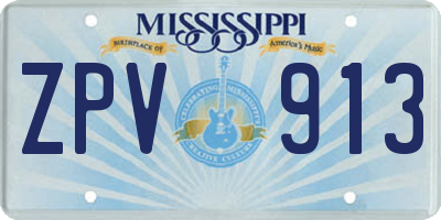 MS license plate ZPV913