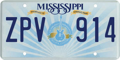 MS license plate ZPV914