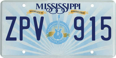 MS license plate ZPV915