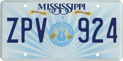 MS license plate ZPV924