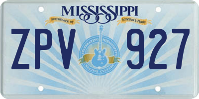 MS license plate ZPV927