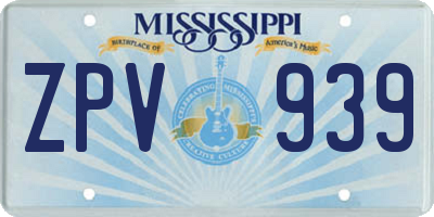 MS license plate ZPV939