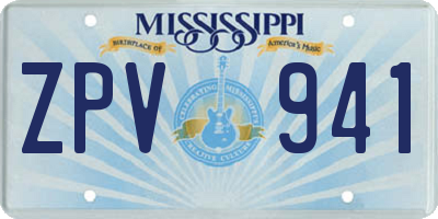 MS license plate ZPV941