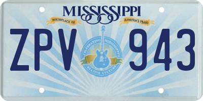 MS license plate ZPV943