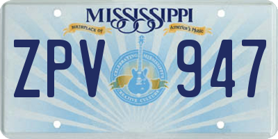 MS license plate ZPV947