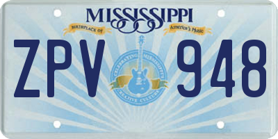 MS license plate ZPV948