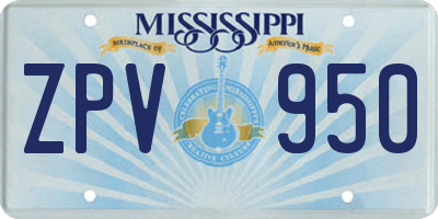 MS license plate ZPV950