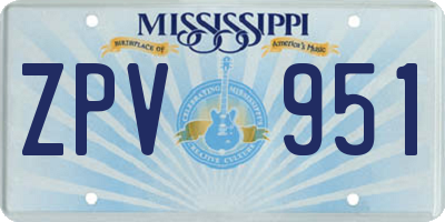 MS license plate ZPV951