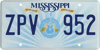 MS license plate ZPV952