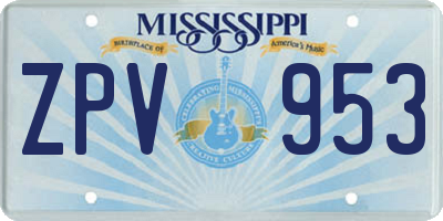 MS license plate ZPV953
