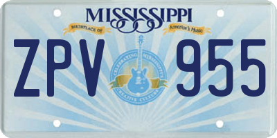 MS license plate ZPV955
