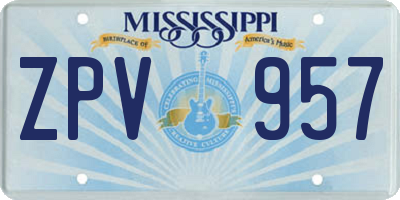 MS license plate ZPV957