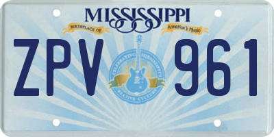 MS license plate ZPV961