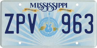 MS license plate ZPV963
