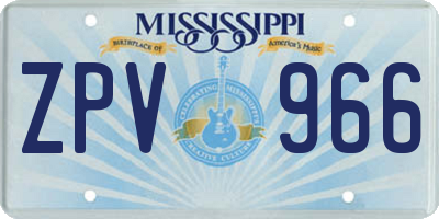 MS license plate ZPV966