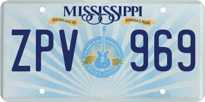 MS license plate ZPV969