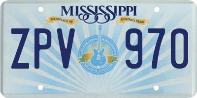 MS license plate ZPV970