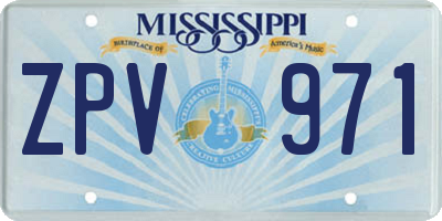 MS license plate ZPV971