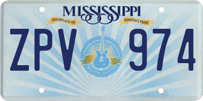 MS license plate ZPV974