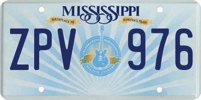MS license plate ZPV976
