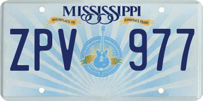 MS license plate ZPV977