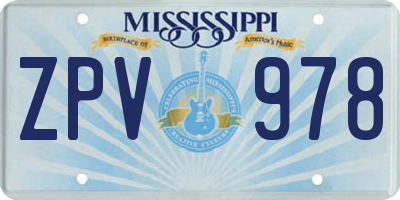 MS license plate ZPV978