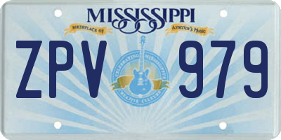 MS license plate ZPV979