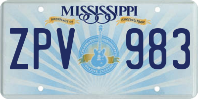 MS license plate ZPV983