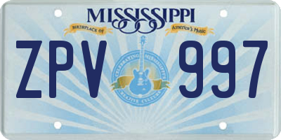 MS license plate ZPV997